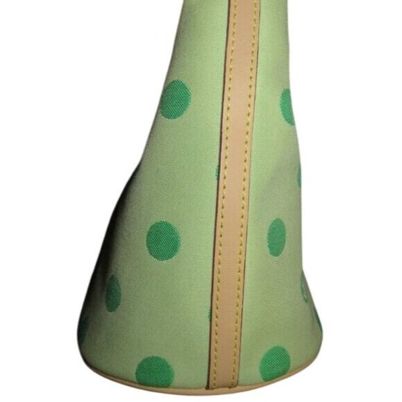 Dooney & Bourke Small Green Canvas Polka Dot Shoulder Bag  Dooney & Bourke Small Green Canvas Polka Dot Shoulder Bag with pouch Vintage Y2K